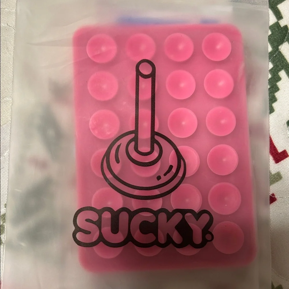 SUCKY magnetic suction phone case mount sticki grip hands free mirror hot pink